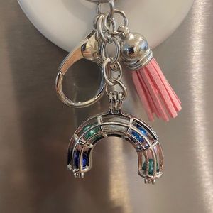 Rainbow pendant keychain with tassel